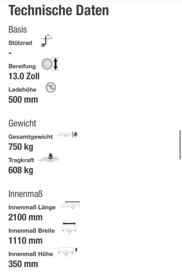 Anhänger Böckmann TL-AL 2111/75 750kg Alu Kasten  SOFORT in Petersberg (Saalekreis)