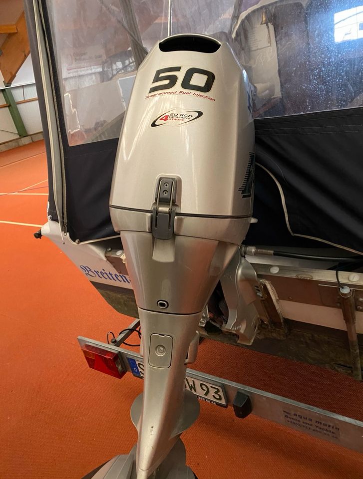Gepflegtes Kajütboot mit 50 PS Honda Außenborder zu verkaufen in Hecklingen