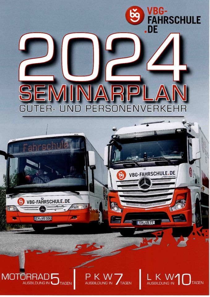 Berufskraftfahrerfortbildung 95 Theorie u. Praxis Termine 2024 in Wuppertal