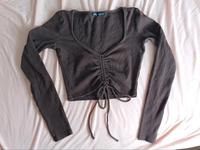 Crop top Zara Oberteil scrunched schleife sexy braun langarm Bayern - Roßtal Vorschau