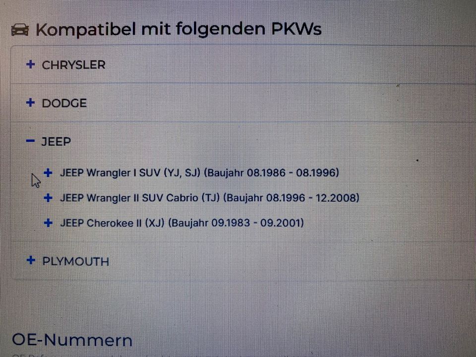 Radlager Vorne Dodge Caravan Chrysler Voyager LeBaron Jeep in Loxstedt