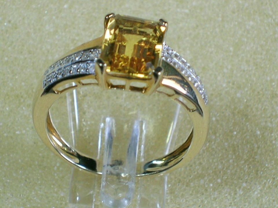 NEU: Ring Größe 18 / 56,5 375 Gold Goldberyll + Zirkon in Solingen