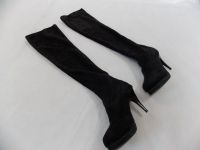 Damen Schlupfstiefel Overknee Boots Hoch Stretch Schwarz Gr. 38/5 Hessen - Herleshausen Vorschau