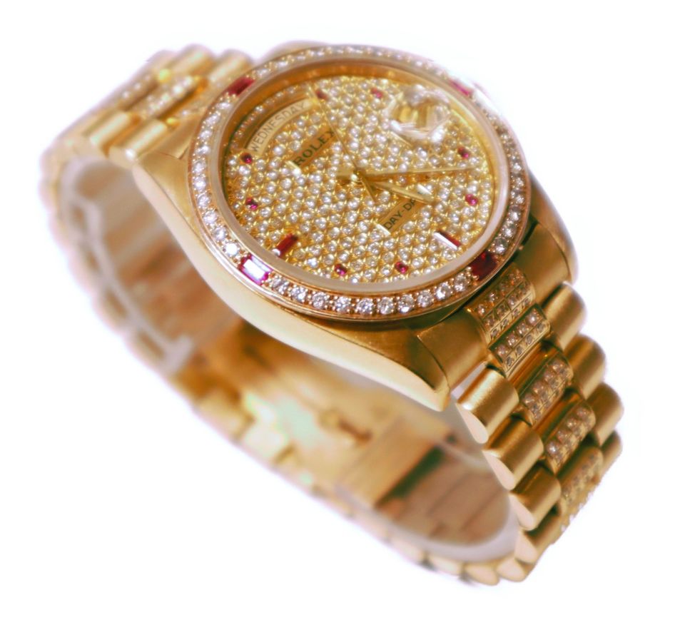 Rolex DayDate Gelbgold 750 mit Diamanten in München