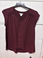 Bluse H&M bordeaux weinrot Kurzarmbluse Damen Baden-Württemberg - Berg Vorschau