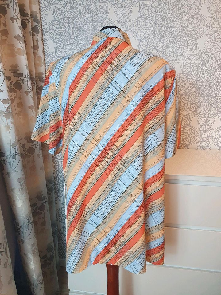 Vintage long Bluse Hemd Tunika Shirt 44 retro Muster in Leegebruch