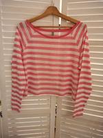 Damen cropped Langarm Shirt von Benetton rosa Streifen  38/40/42 Bayern - Johannesberg Vorschau