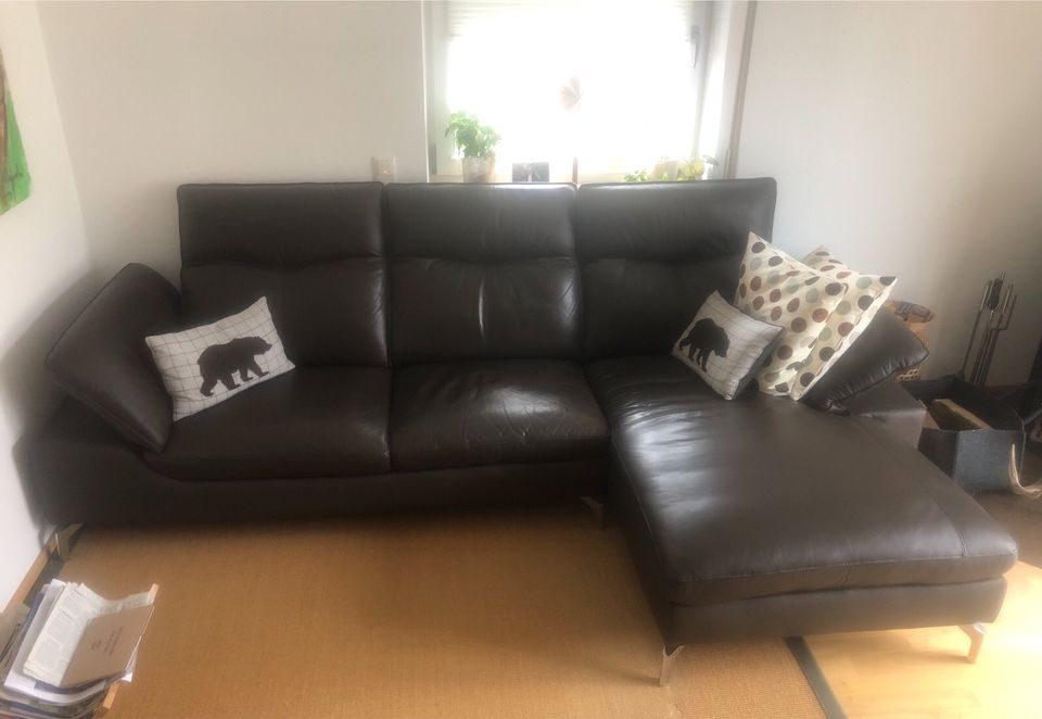 Wohnzimmer Couch aus Leder: LETZTE CHANCE!!! in Waging am See