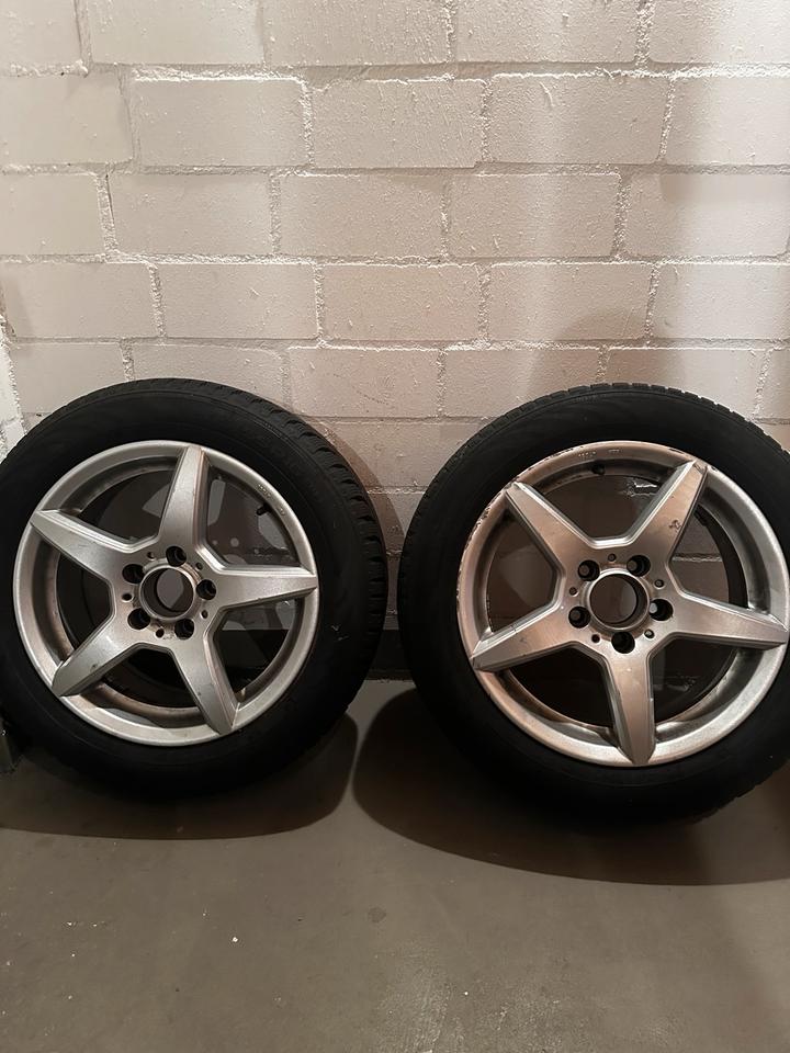 Winterräder 4x 16“ 205 55 R16 5x112 66,6 Mercedes Reifen Felgen in Trittau