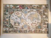 Retro 70er Weltkarte Claes Jansz Vischer 17.Jahrhundert Replika Niedersachsen - Vahlbruch Vorschau