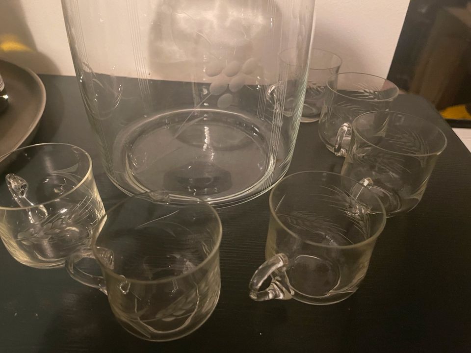 Bowle Set mit 6 Tassen aus Glas in Kiel