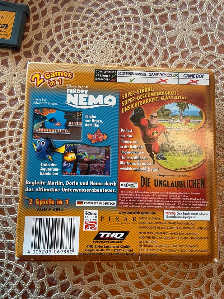 Gameboy Advance 2 in 1 Die Unglaublichen & Findet Nemo inkl. OVP in Kiel