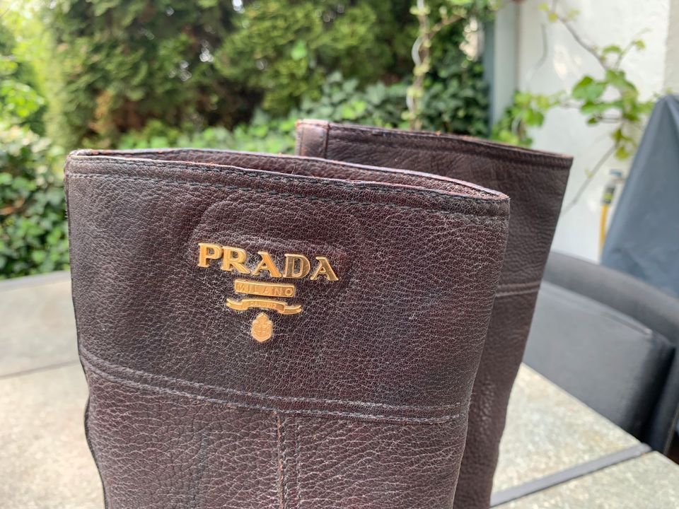 Original Prada Damen Leder Stiefel Braun Gr. 36 Top in Essen