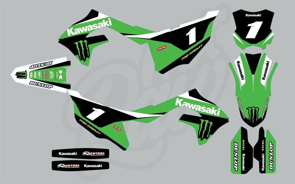 Kawasaki KX KXF 125 250 450 500 Dekor Aufkleber individuell in Pöttmes