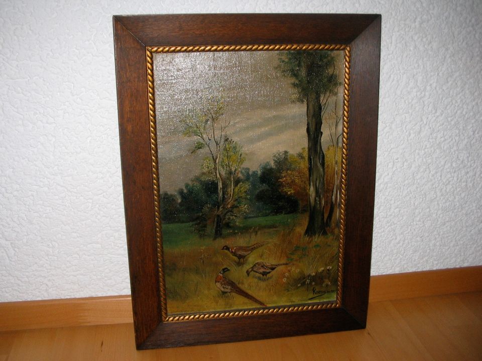 Gemälde Koenig 1929 Fasanen Landschaft Bild Malerei in Asperg