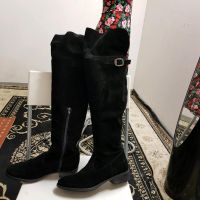 Tamaris damen Overknie Stiefel gr.38 Schwarz fast Neu, Wildleder West - Unterliederbach Vorschau