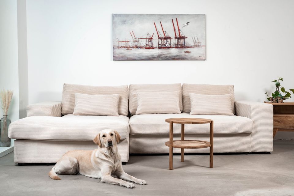 Ecksofa „Ahoi“ 300cm | Cord beige | Couch in Hamburg