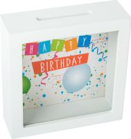 Spardose in weiß mit Happy Birthday 15 x 15 x 5cm neu und ovp Nordrhein-Westfalen - Pulheim Vorschau