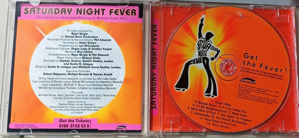 CD + Programm Musical Saturday Night Fever 1999 Köln in Sinzig
