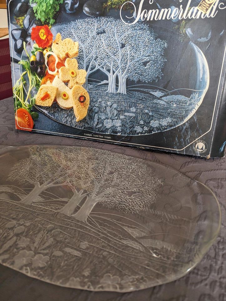 Servierplatte Canape Kuchen Sommerland Kristallglas Walther Glas in Korntal-Münchingen
