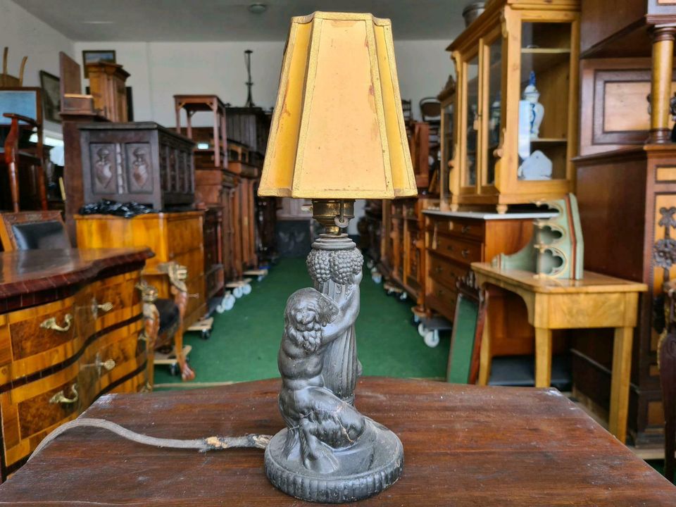 Art Deco Figurenlampe Faun Skulptur Tischlampe Lampe Satyr antik in Gommern