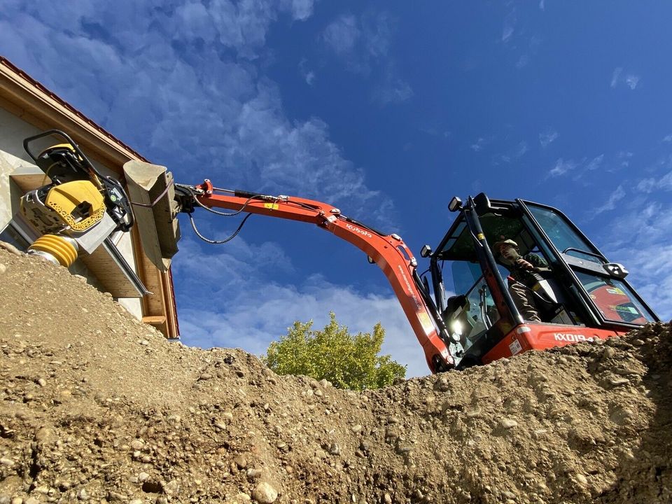 Minibagger mieten München Baggerverleih Vermietung Kubota KX019-4 in München