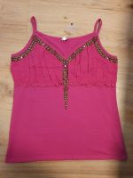 Heine Damen Top pink Gr.44 Pailletten Strass Trägertop Spaghettit Nordrhein-Westfalen - Oberhausen Vorschau