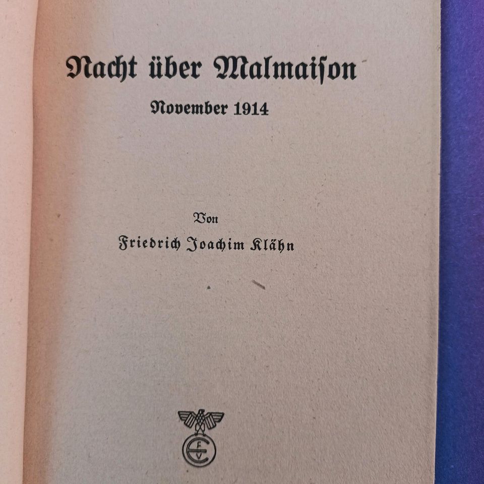 Buch, Nacht über Malmaison, 1940, 4. Auflage in Berlin