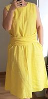 Chelsea Rose Kleid mit Taschen Gr 42  Leinen, gelb Berlin - Neukölln Vorschau