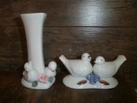 2 für 1 * Porzellan VASE mit Vogel + Vogelpaar - Dekoration Dresden - Cossebaude Vorschau