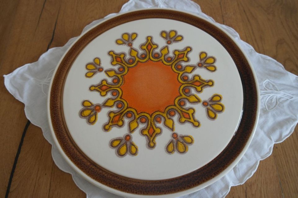 3 Tortenplatten Kuchenteller Keramik 70er Jahre Landhausstil in Künzell