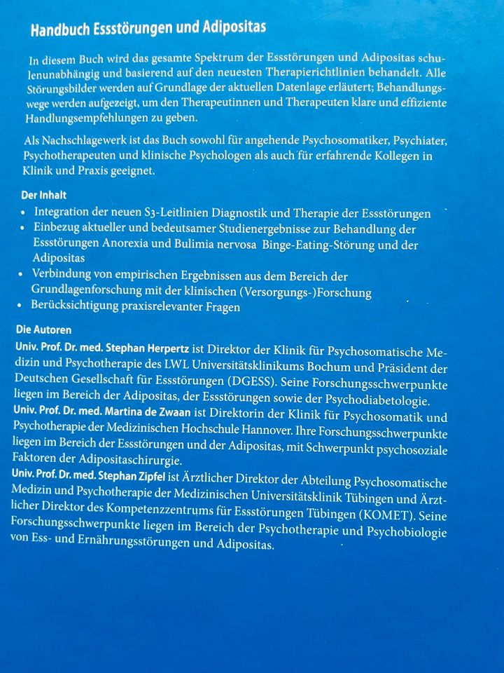 Handbuch der Essstörungen und Adipositas in Ostfildern