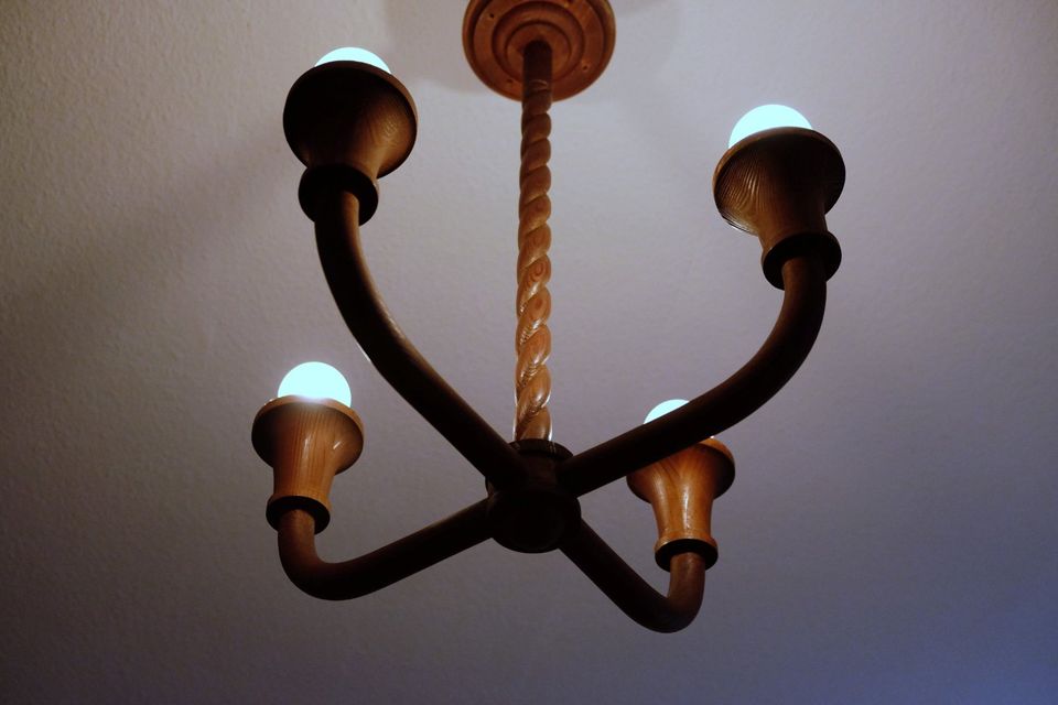 Filtrart Lampe Deckenlampe Holz 20er 30er Leuchte in Oberursel (Taunus)