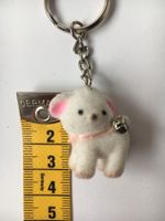 Schlüsselanhänger weisser Pomeranian Hündchen Tierfigur Key Chain Süd - Niederrad Vorschau