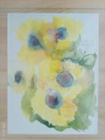 Aquarell Bild pure Sonnenblumen 24x31,5 cm grün gelb Hamburg-Mitte - Hamburg Wilhelmsburg Vorschau