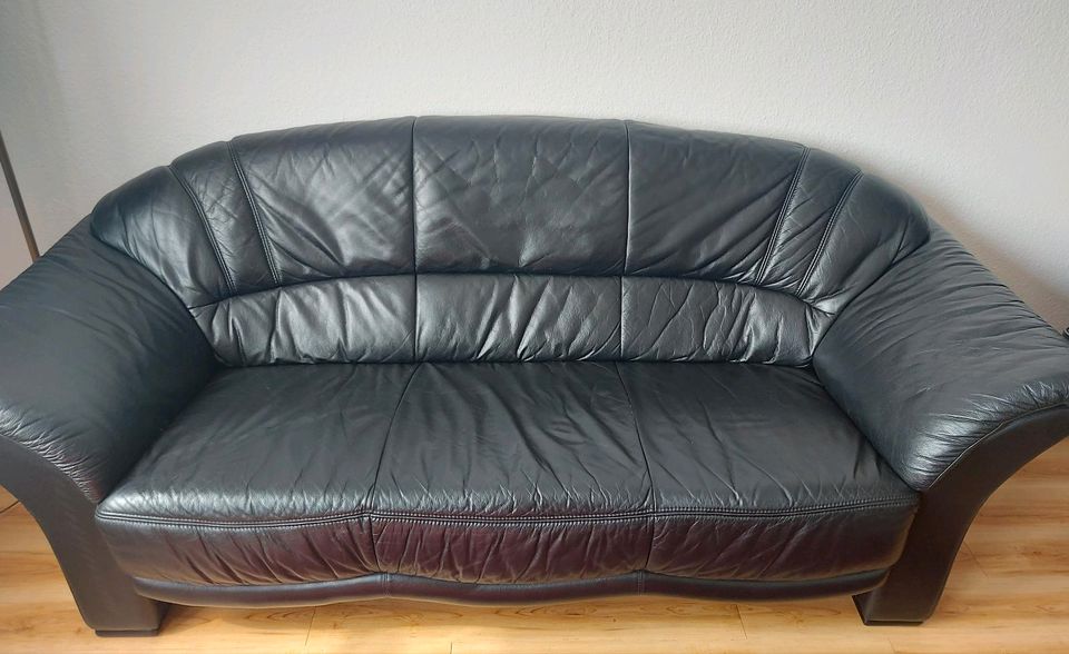 Musterring Leder Sofa Couch 3-Sitzer Dreisitzer schwarz in Lüneburg