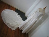 Vintage Brautkleid Schleppe 38 S M Hochzeit Spitze Ärmel Kleid Kiel - Hassee-Vieburg Vorschau