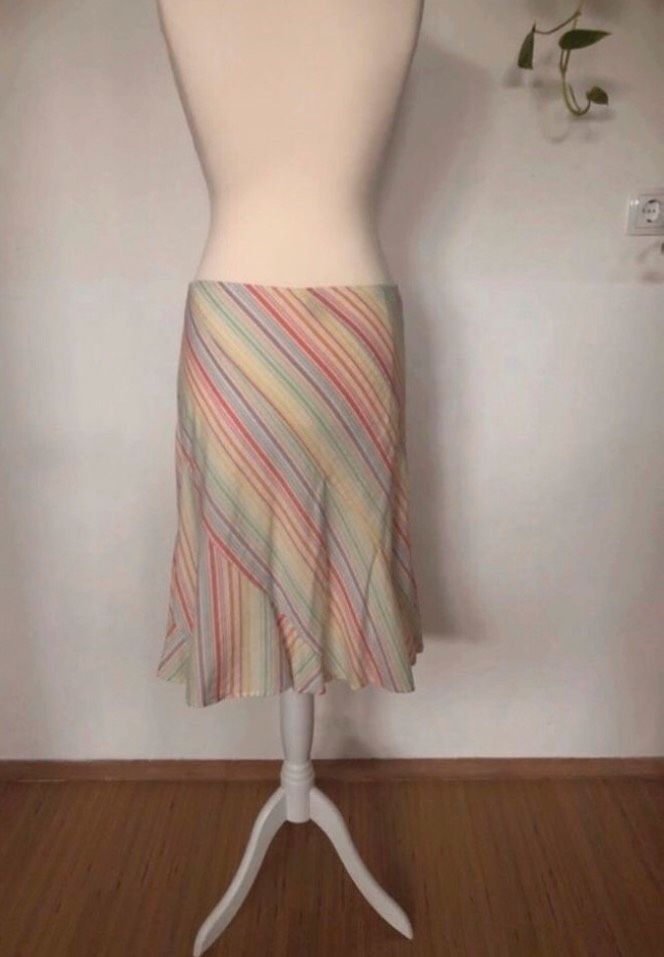 Esprit collection midi Rock bunt gestreift Baumwolle neu Gr. 40 in Sickte