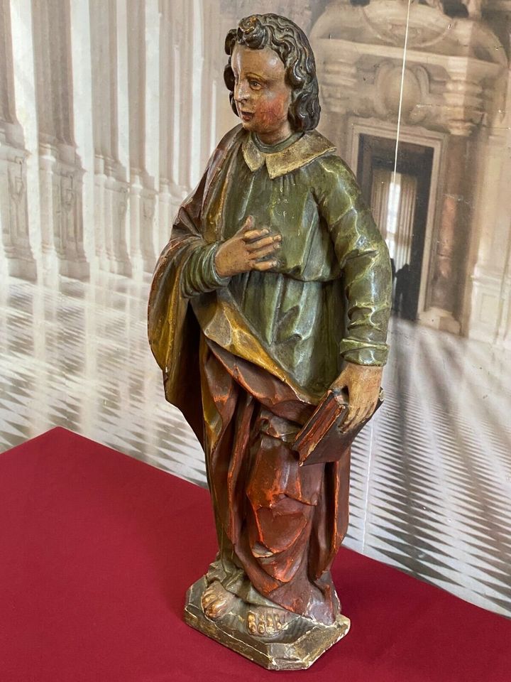 ANTIKE BAROCK HEILIGENFIGUR HOLZ GESCHNITZT GEFASST HEILIGER JOHANNES 17/18 JHDT - Versand kostenlos - Wir sind für Sie da lokal in 86830 Schwabmünchen oder online ARTHOME24 in Schwabmünchen