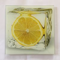 Glasbild "Iced Lemon" Zitrone Eiswürfel (Eurographics) 20 x 20 cm Bayern - Regensburg Vorschau