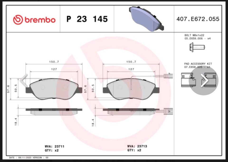 BREMBO Bremsbeläge Bremsklötze P 23 145 Lancia Fiat Alfa Romeo in Fürth