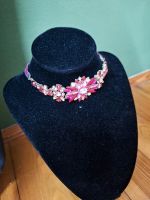 Kette Samt Kropfband pink Bordeaux Glitzersteine Tracht Bayern - Ampfing Vorschau