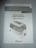 King suro max20 User's Manual Brutapparat Incubator NUR Anleitung Bayern - Winterbach Kr. Günzburg Vorschau