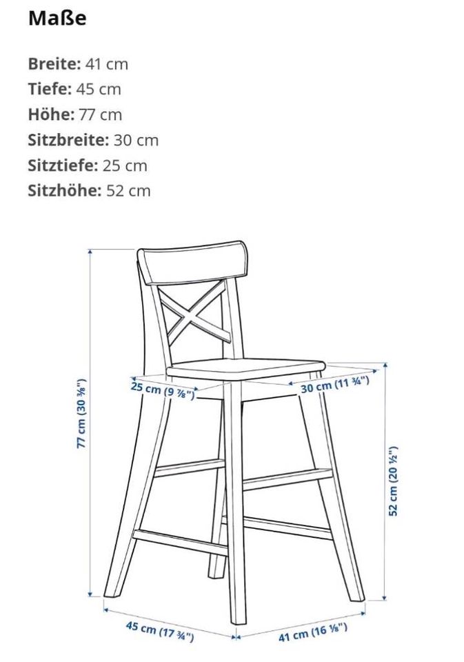 IKEA Kinderstuhl Juniorstuhl Hochstuhl aus Holz für Kinder INGOLF in Deggingen