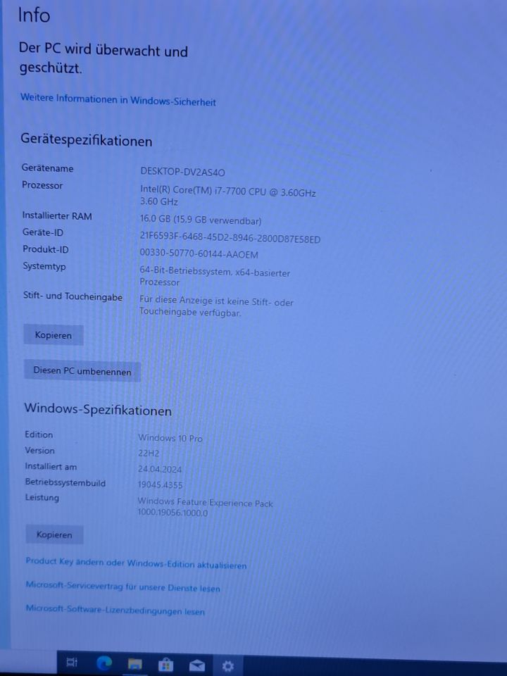 Dell Optiplex PC 5050 i7-7700 16GB DDR4 Ram 250GB SSD Win10 Pro in Pausa/Vogtland