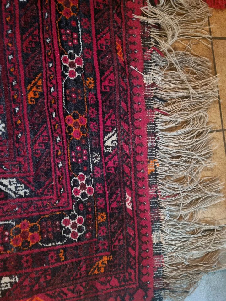 Handgeknüpfter Orient Teppich sehr fein 215 X 124 cm Pakistan Rot in Nidderau