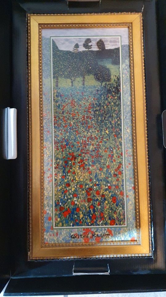 Goebel ARTIS ORBIS, Gustav Klimt "Mohnfeld" Wandbild, OVP. TOP! in Kleinblittersdorf