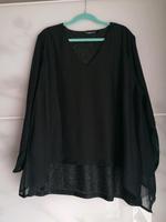 Blusenshirt Bluse doppellagig schwarz mit Glitzer Gr 48 Niedersachsen - Meine Vorschau