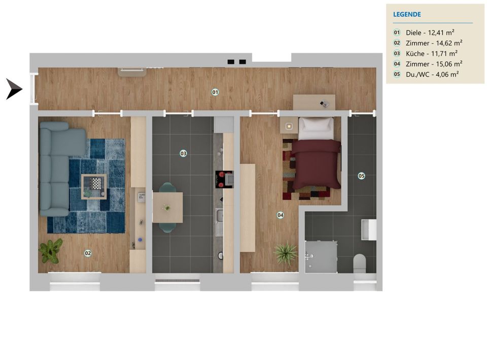 2 Zimmer Wohnung in zentraler Lage in 85057 Ingolstadt in Ingolstadt