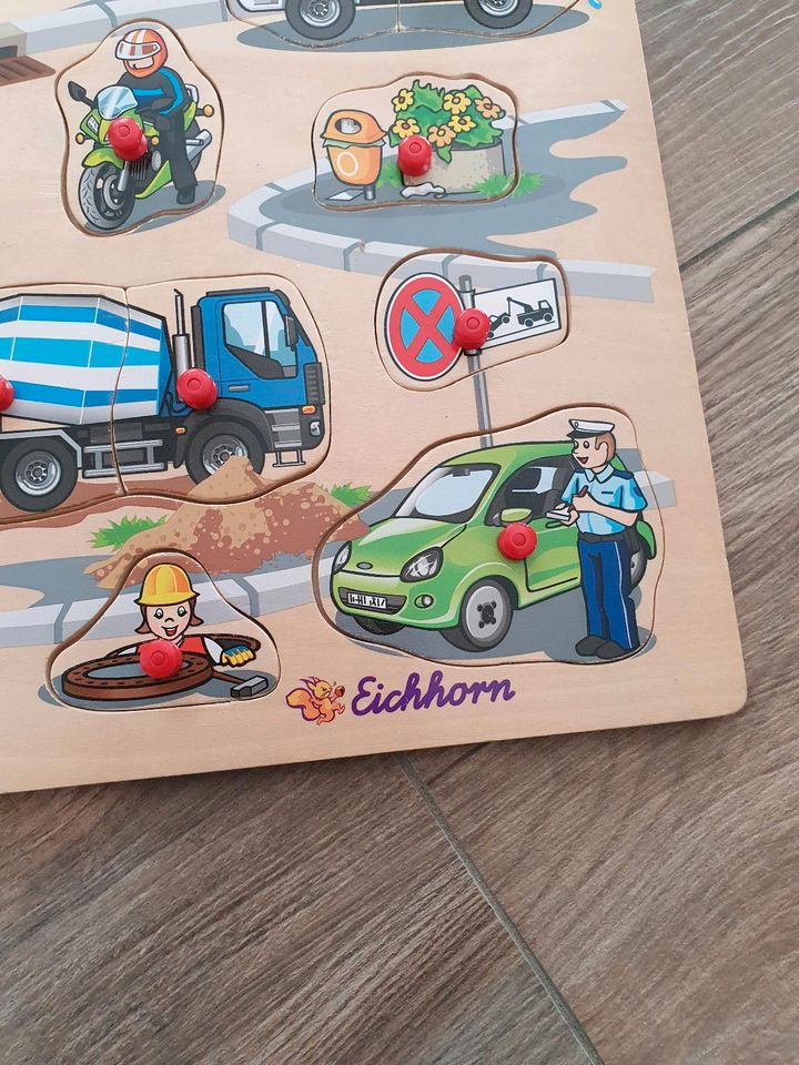 Steckpuzzle (Fahrzeuge, Baustelle, Feuerwehr usw.) von Eichhorn in Zwickau